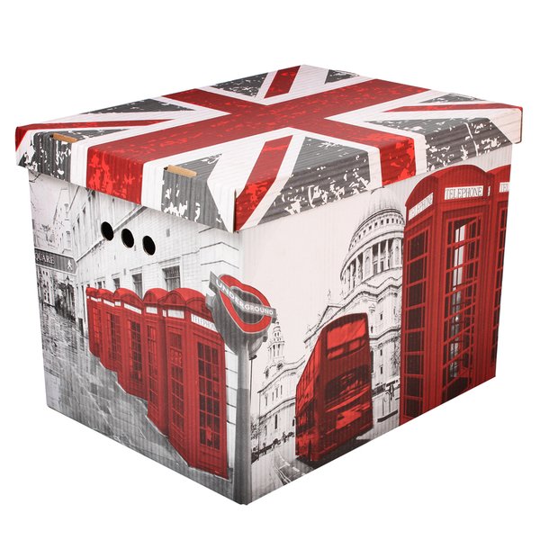 Aufbewahrungsbox Mit Deckel Deko Karton aus Pappe Mehrzweckbox - London