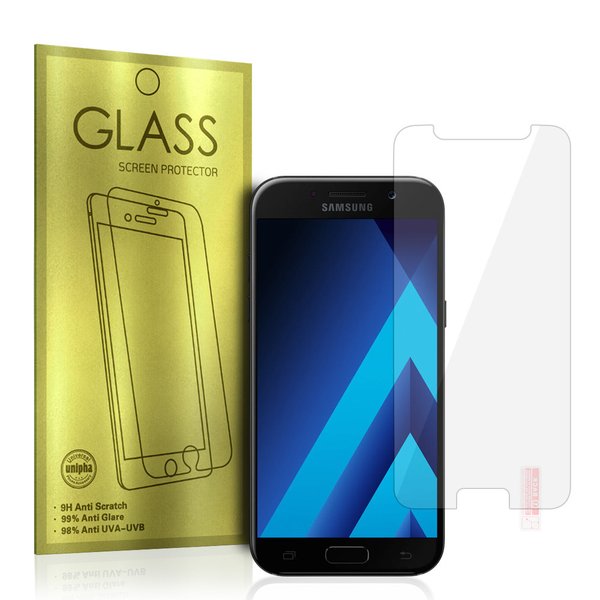 Displayschutzfolie für Samsung Galaxy A5 2017 aus Echtglas Verbundglas Tempered Glas 9H