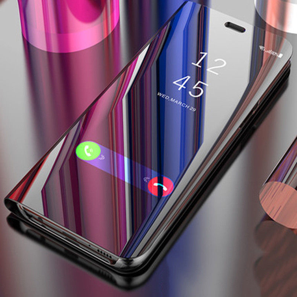 Clear View Flip Case für Samsung Galaxy A6 2018 Handy Hülle Spiegel Tasche Bumper Mirror Schutz Etui
