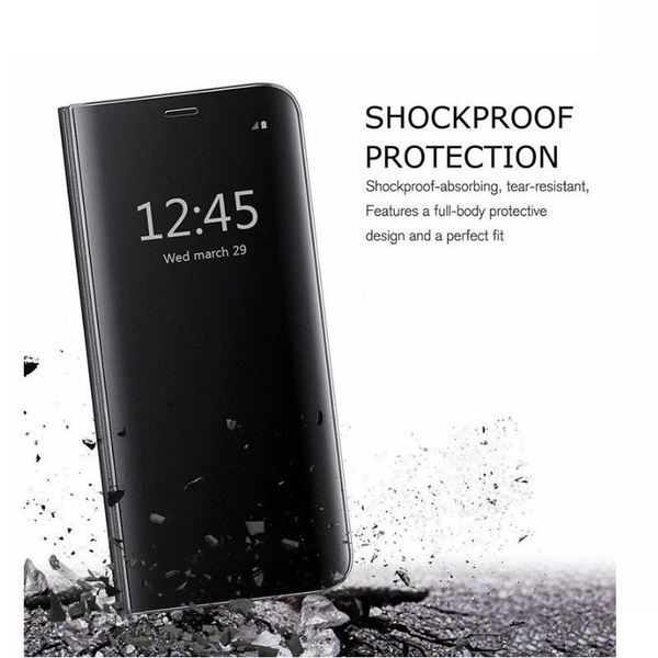 Clear View Flip Case für Samsung Galaxy S9+ Plus Handy Hülle Spiegel Tasche Bumper Mirror Schutz