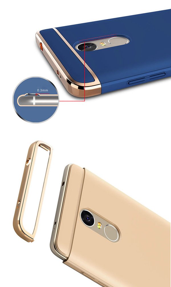 Handy Hülle Full Cover für Xiaomi Redmi Note 4X Slim Schutz Case Tasche Bumper Chrom Schale