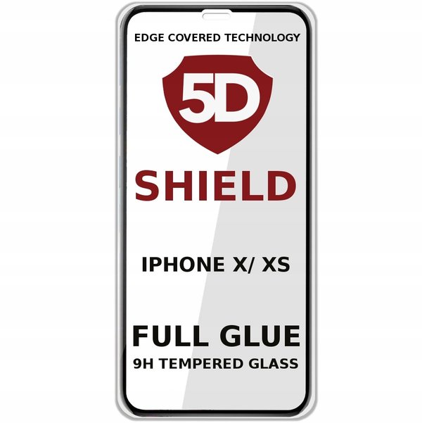 Schutzglas für iPhone XS Panzerfolie 5D Displayschutz Hartglas