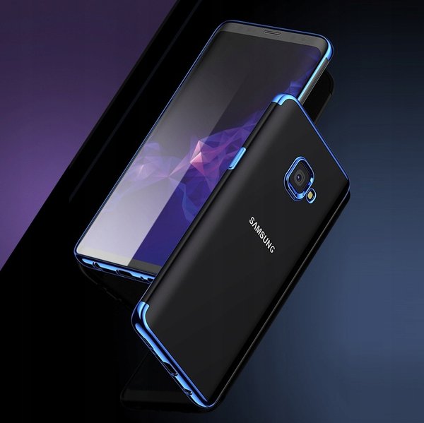 Silikon Hülle für Samsung Galaxy J4+ Plus 2018 Glanz Rand Handy Cover Schutz Case Clear