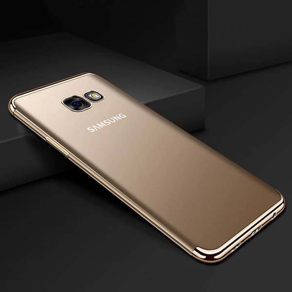 Silikon Hülle für Samsung Galaxy J4+ Plus 2018 Glanz Rand Handy Cover Schutz Case Clear