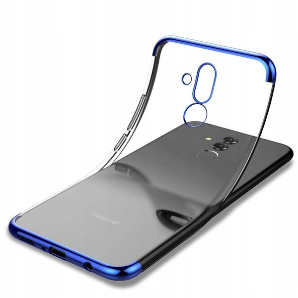 Silikon Hülle für Huawei Mate 20 Lite Glanz Rand Handy Cover Schutz Case Clear
