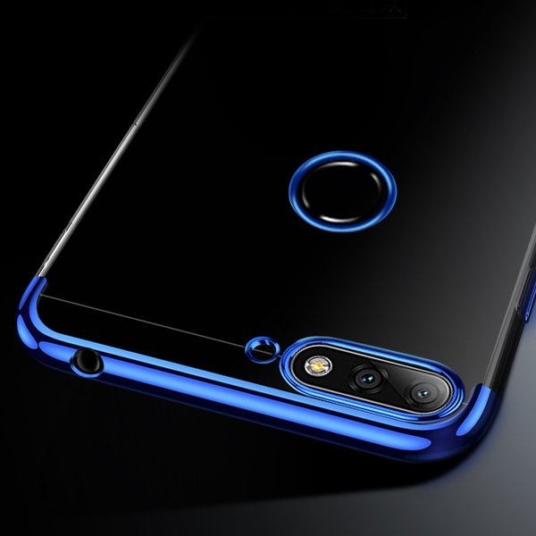 Silikon Hülle für Huawei Y5 2018 Glanz Rand Handy Cover Schutz Case Clear