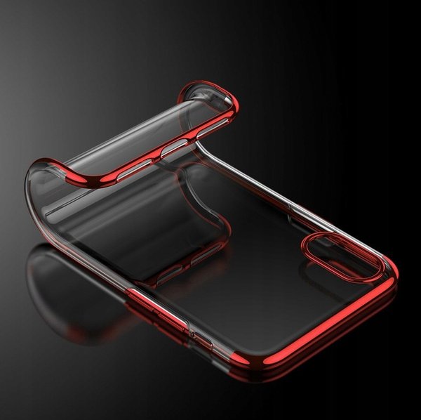 Silikon Hülle für iPhone X Glanz Rand Handy Cover Schutz Case Clear