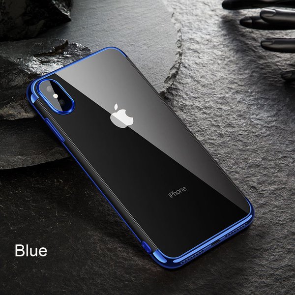 Silikon Hülle für iPhone X Glanz Rand Handy Cover Schutz Case Clear