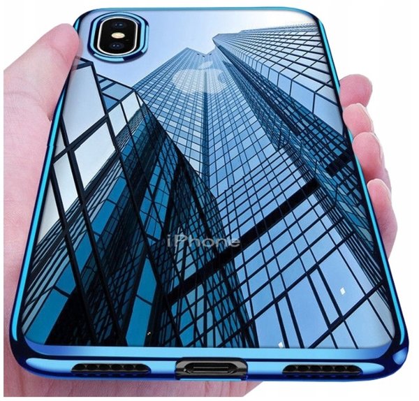 Silikon Hülle für iPhone XS MAX Glanz Rand Handy Cover Schutz Case Clear