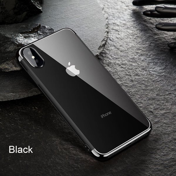 Silikon Hülle für iPhone XS MAX Glanz Rand Handy Cover Schutz Case Clear