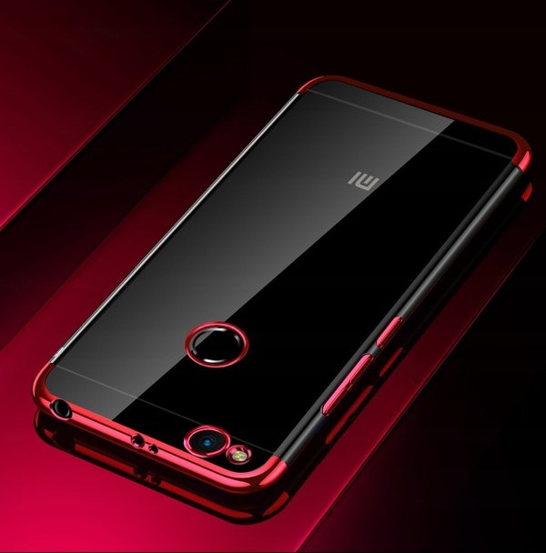 Silikon Hülle für Xiaomi Redmi 4X Glanz Rand Handy Cover Schutz Case Clear