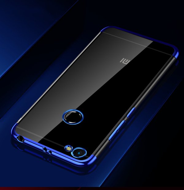 Silikon Hülle für Xiaomi Redmi Note 5A Prime Glanz Rand Handy Cover Schutz Case Clear
