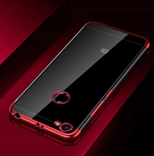 Silikon Hülle für Xiaomi Redmi Note 5A Prime Glanz Rand Handy Cover Schutz Case Clear