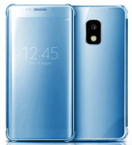 Schutzhülle für Samsung Galaxy J7 2017 Handy Hülle Spiegel Flip Clear View Case Mirror Cover Tasche