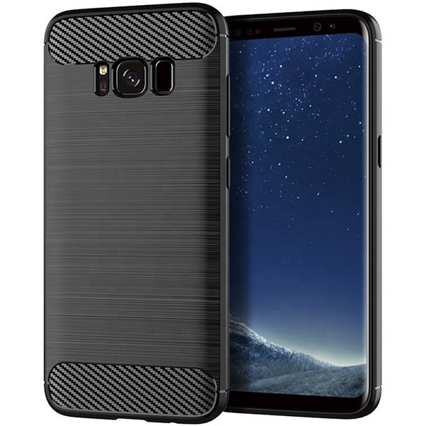 TPU Silikon Case für Samsung S8+ Plus Carbon Optik Brushed Schutz Cover Hülle