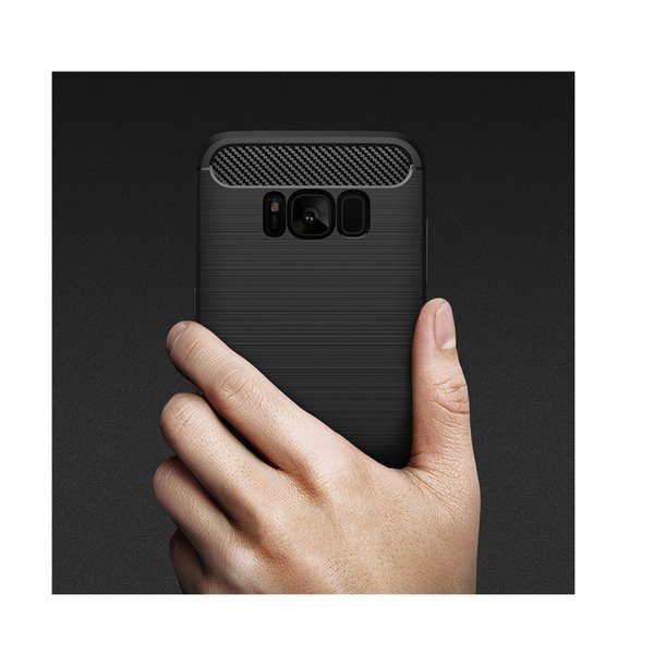 TPU Silikon Case für Samsung S8+ Plus Carbon Optik Brushed Schutz Cover Hülle