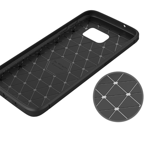 TPU Silikon Case für Samsung S7 Edge Carbon Optik Brushed Schutz Cover Hülle
