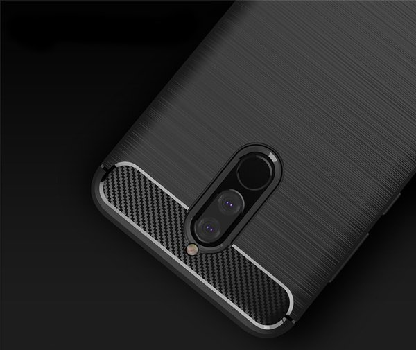 TPU Silikon Case für Huawei Mate 10 Lite Carbon Optik Brushed Schutz Cover Hülle