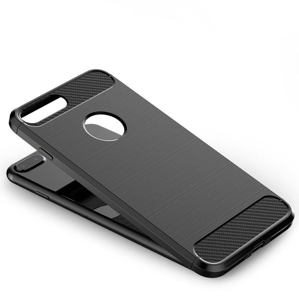 TPU Silikon Case für iPhone 7 Plus Carbon Optik Brushed Schutz Cover Hülle