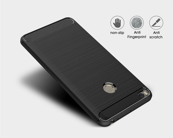 TPU Silikon Case für Xiaomi Mi MAX 2 Carbon Optik Brushed Schutz Cover Hülle