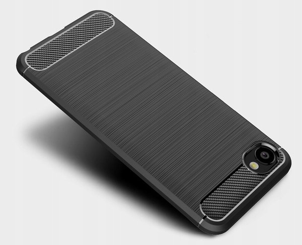 TPU Silikon Case für HTC Desire 12 Carbon Look Brushed Schutz Cover Hülle