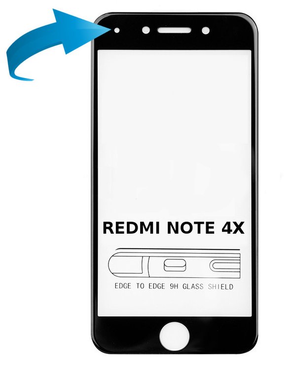 Display Schutz Glas für Xiaomi Redmi Note 4X Panzerfolie Full Glue Schutzglas