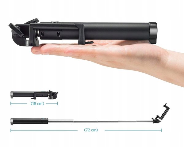 Universal Selfie Stick Monopod Plug&Play Teleskop-Stange Selbstauslöser