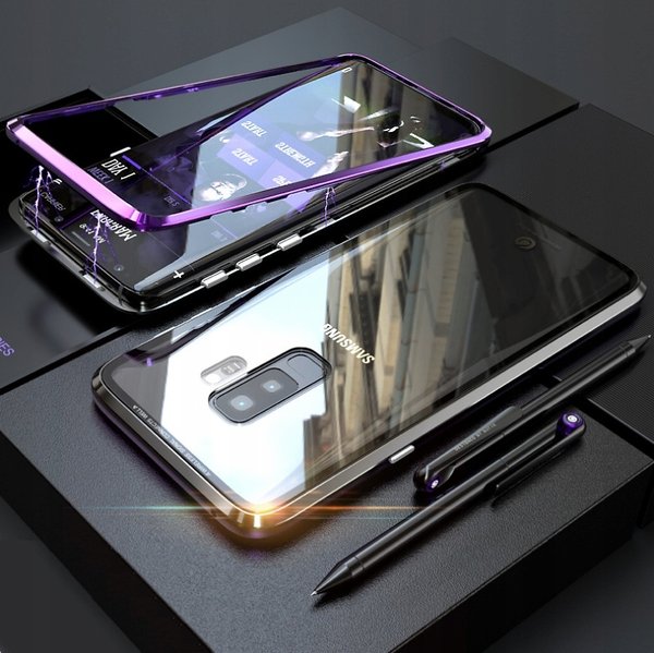 Magnetic Aluminum Case für Samsung S9+ Plus 360 Handy Hülle Bumper Schutz