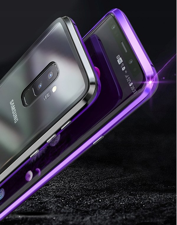 Magnetic Aluminum Case für Samsung S9+ Plus 360 Handy Hülle Bumper Schutz