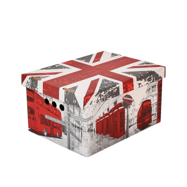 Aufbewahrungsbox Mit Deckel Deko Karton aus Pappe Mehrzweckbox - London