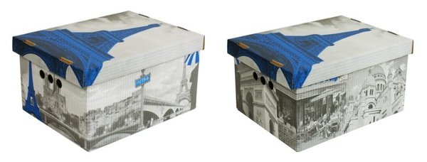 Aufbewahrungsbox Mit Deckel Deko Karton Aus Pappe Mehrzweckbox - Paris