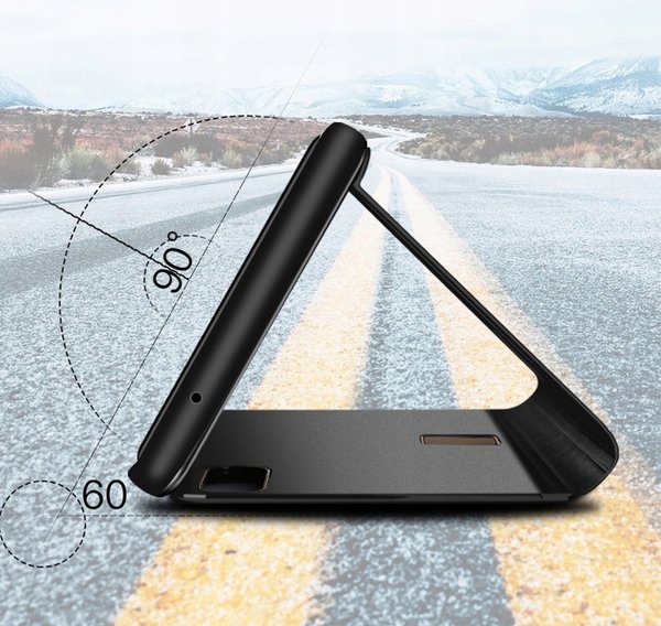 Clear View Flip Case für Samsung A20 Handy Hülle Spiegel Tasche Bumper Schutz