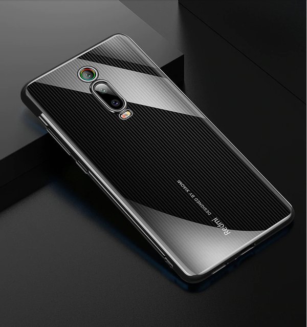 Silikon Hülle für Xiaomi Mi 9T Glanz Rand Handy Cover Schutz Case Clear