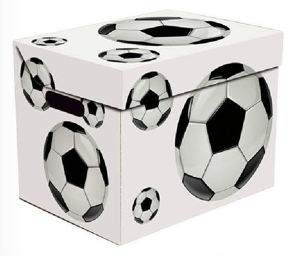 Aufbewahrungsbox Mit Deckel Deko Karton Aus Pappe Mehrzweckbox - Fußball Schwarz