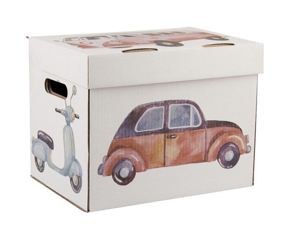 Aufbewahrungsbox Mit Deckel Deko Karton Aus Pappe Mehrzweckbox - Fahrzeuge