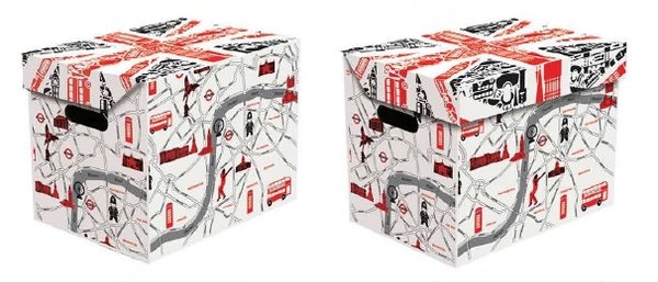 Aufbewahrungsbox Mit Deckel Deko Karton Aus Pappe Mehrzweckbox - London Map