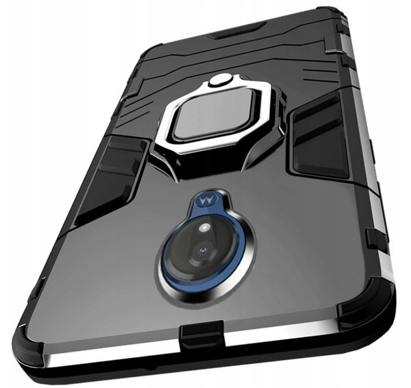 Panzer Cover für Motorola Moto E5 Schutz Hülle Magnet Case Holder Ring