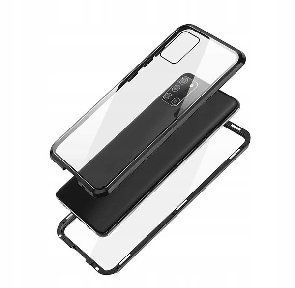 Dual Glass Magnetic Case für Samsung A21s Handy Hülle 360 Bumper Schutz