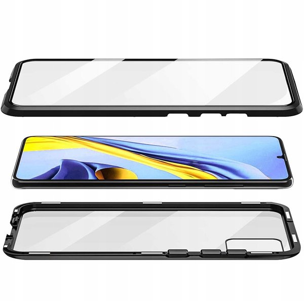 Dual Glass Magnetic Case für Samsung M21 Handy Hülle 360 Bumper Schutz