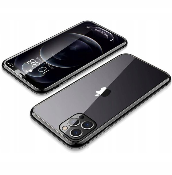 Dual Glass Magnetic Case für iPhone 12 PRO MAX (6,7“) Handy Hülle 360 Bumper Schutz