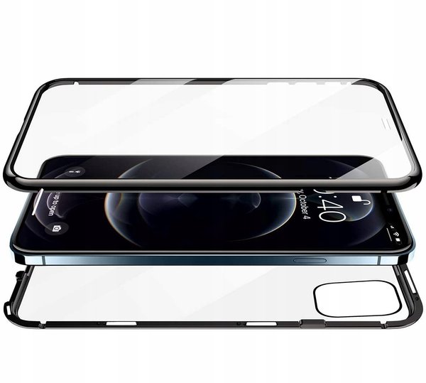 Dual Glass Magnetic Case für iPhone 12 PRO (6,1“) Handy Hülle 360 Bumper Schutz