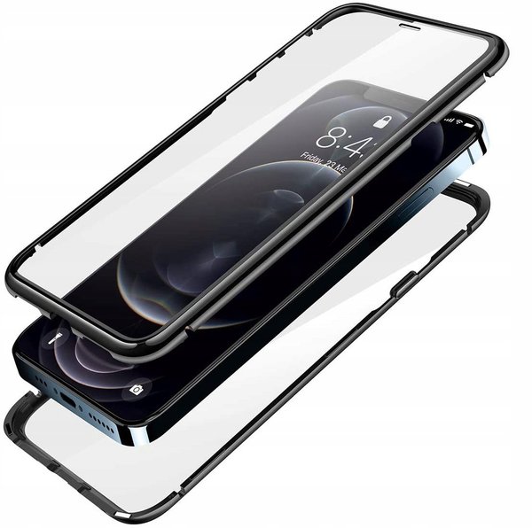 Dual Glass Magnetic Case für iPhone 12 (6,1“) Handy Hülle 360 Bumper Schutz