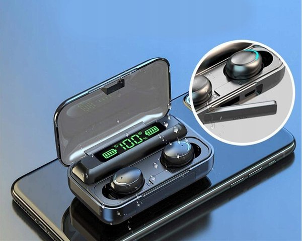 Drahtlose Kopfhörer Bluetooth 5.0 Powerbank Spritzwasserdicht
