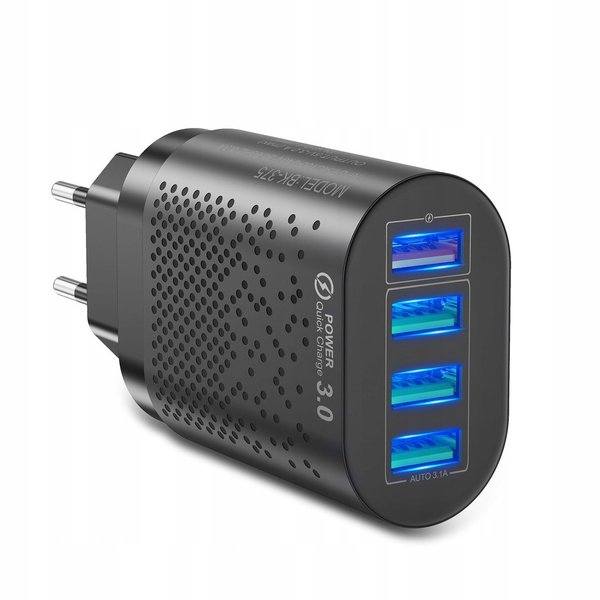 4 Port Quick Charge 3.0 USB-Ladegerät Handy Schnell Ladeadapter Steckdose Netzteil
