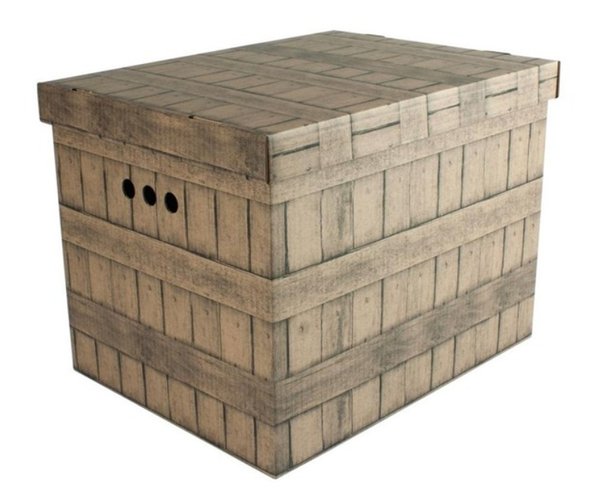 Aufbewahrungsbox Mit Deckel Deko Karton Aus Pappe Mehrzweckbox - Dunkle Bretter