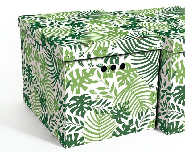 Aufbewahrungsbox Mit Deckel Deko Karton Mehrzweckbox - Tropische Blätter