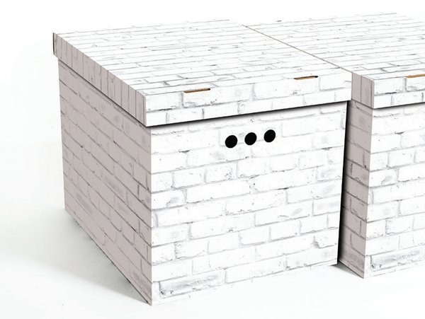 Aufbewahrungsbox Mit Deckel Deko Karton Mehrzweckbox - Ziegel Weiß