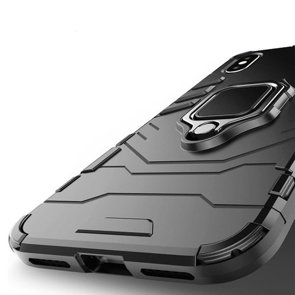 Für iPhone Modelle Armor Panzer Cover Schutz Hülle Magnet Case Holder Ring Schwarz