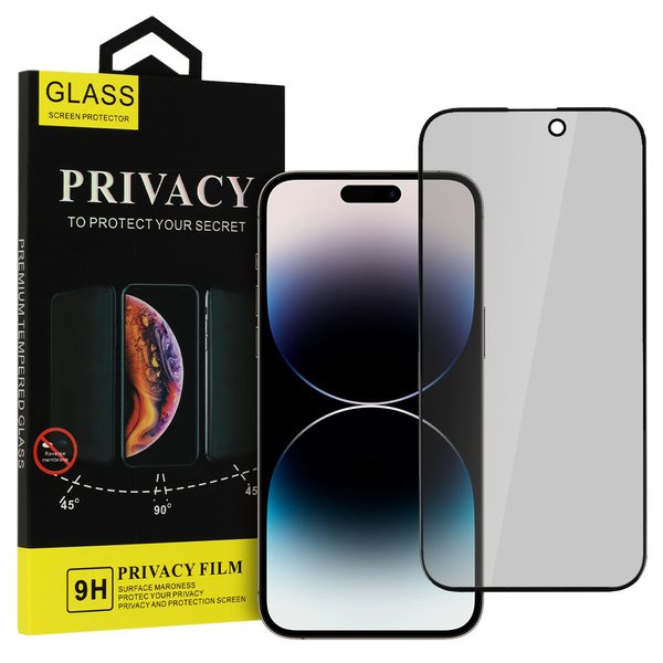 Privacy Glass iPhone 14 Pro Max (6,7") Blickschutz Screen Protector Schutzglas Panzerglas Hartglas
