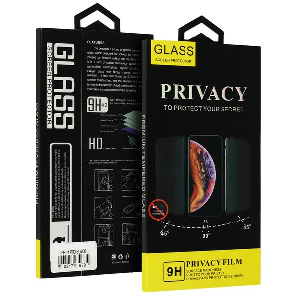 Privacy Glass für iPhone Blickschutz Screen Protector Schutzglas Panzerglas Hartglas